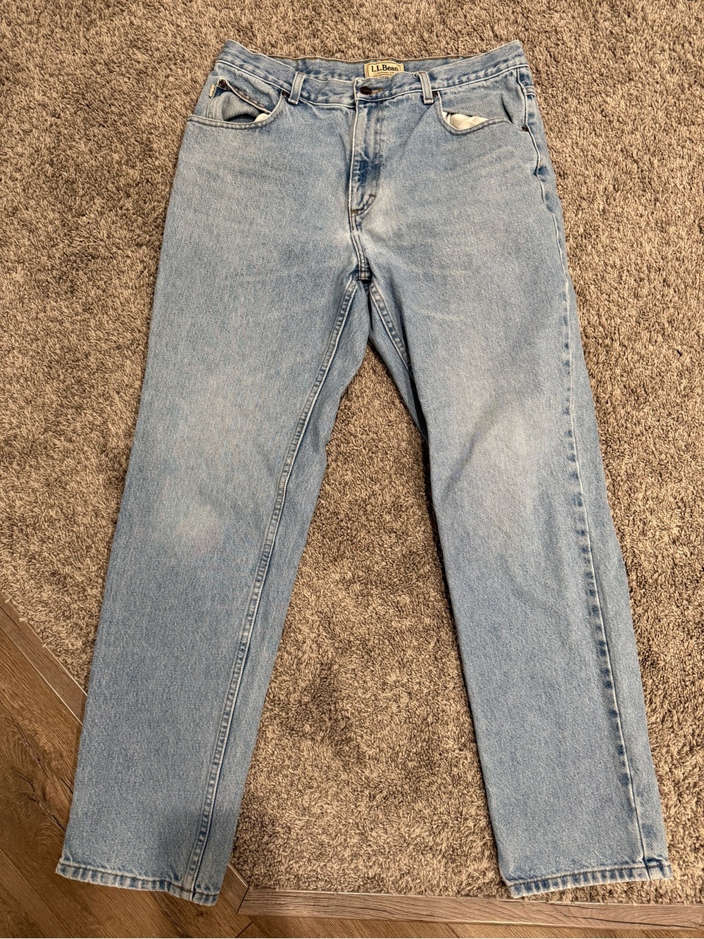 L.L. Bean Men's Relaxed Light Blue Denim Jeans